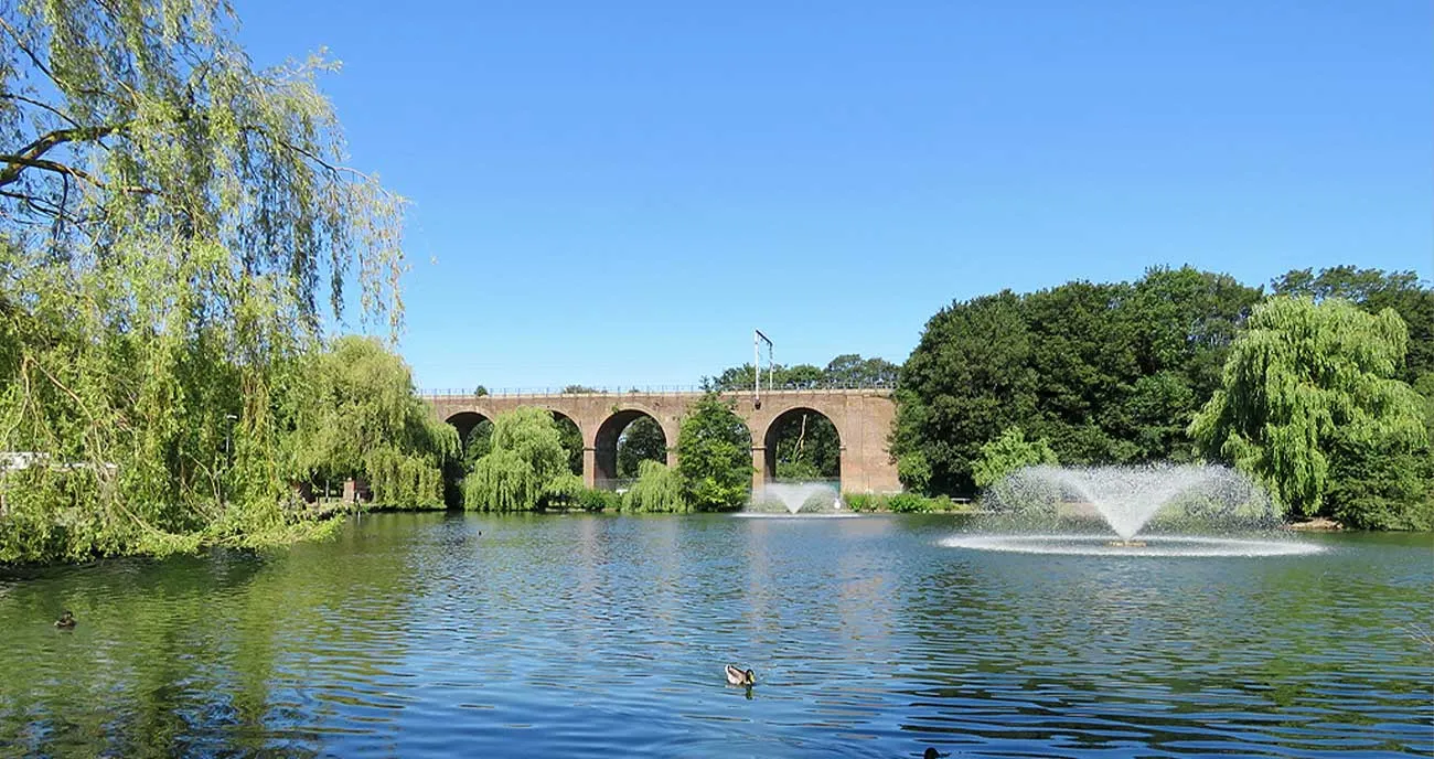 Central Park, Chelmsford lake and bridge